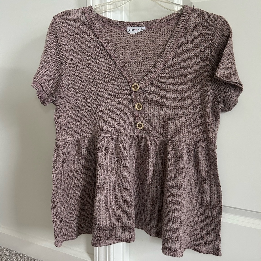 Pinkblush Pink Peplum Short Sleeve Blouse